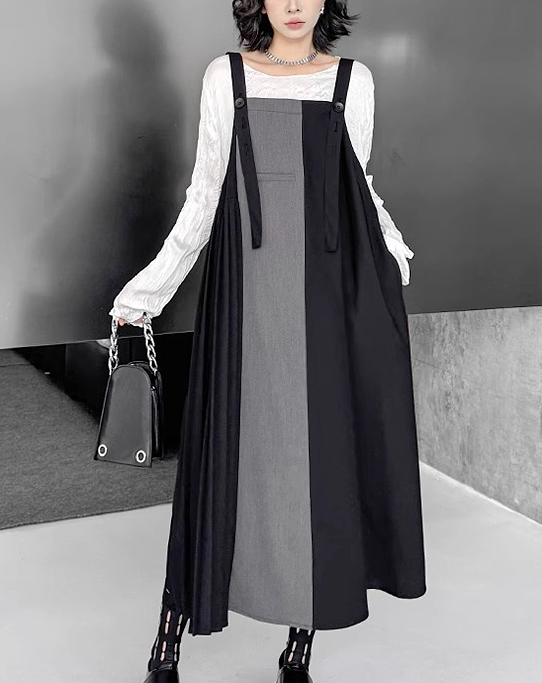 ♀Pleated Jumper Skirt
