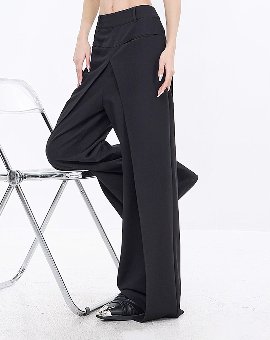 ♀V-Cut Draped Pants