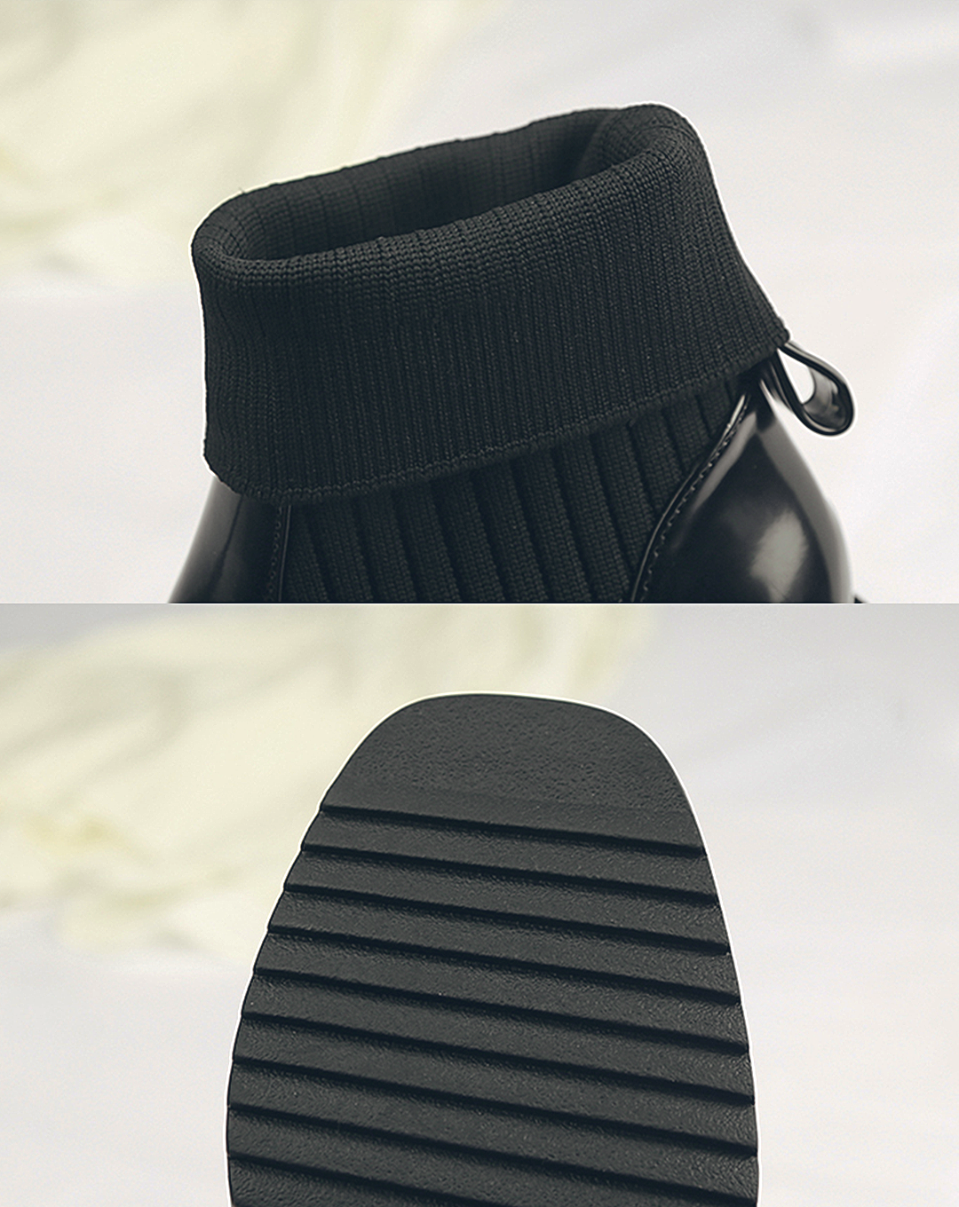 ♀Ribbed Socks Boots