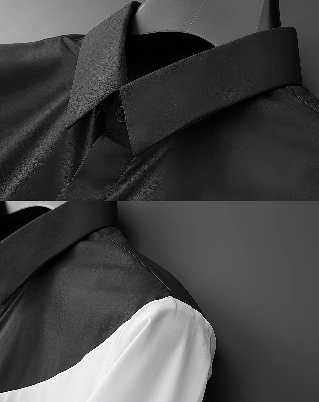 ♂Asymmetric Color Block Shirt