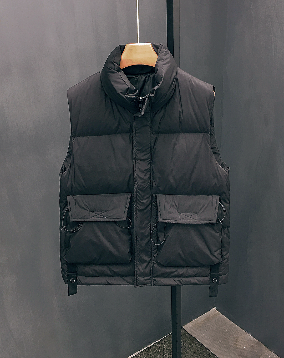 ♂Stand Collar Down Vest