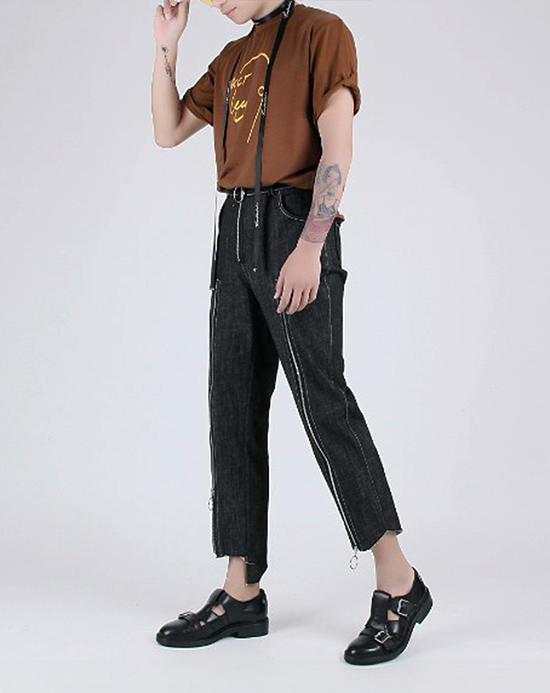 ♂Zip Design Cut-Off Pants