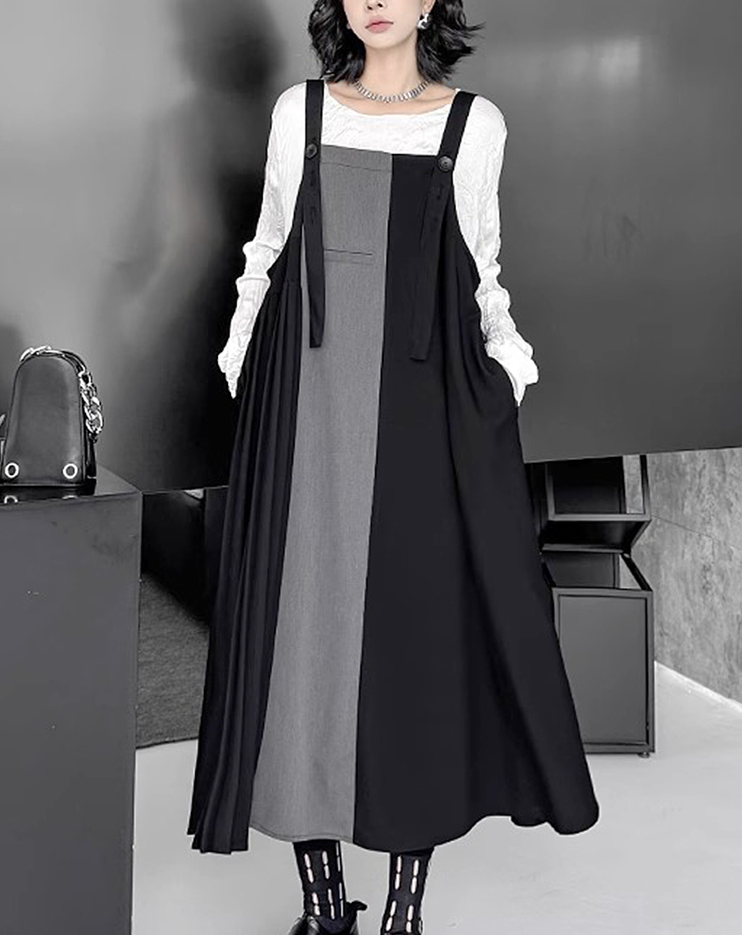 ♀Pleated Jumper Skirt