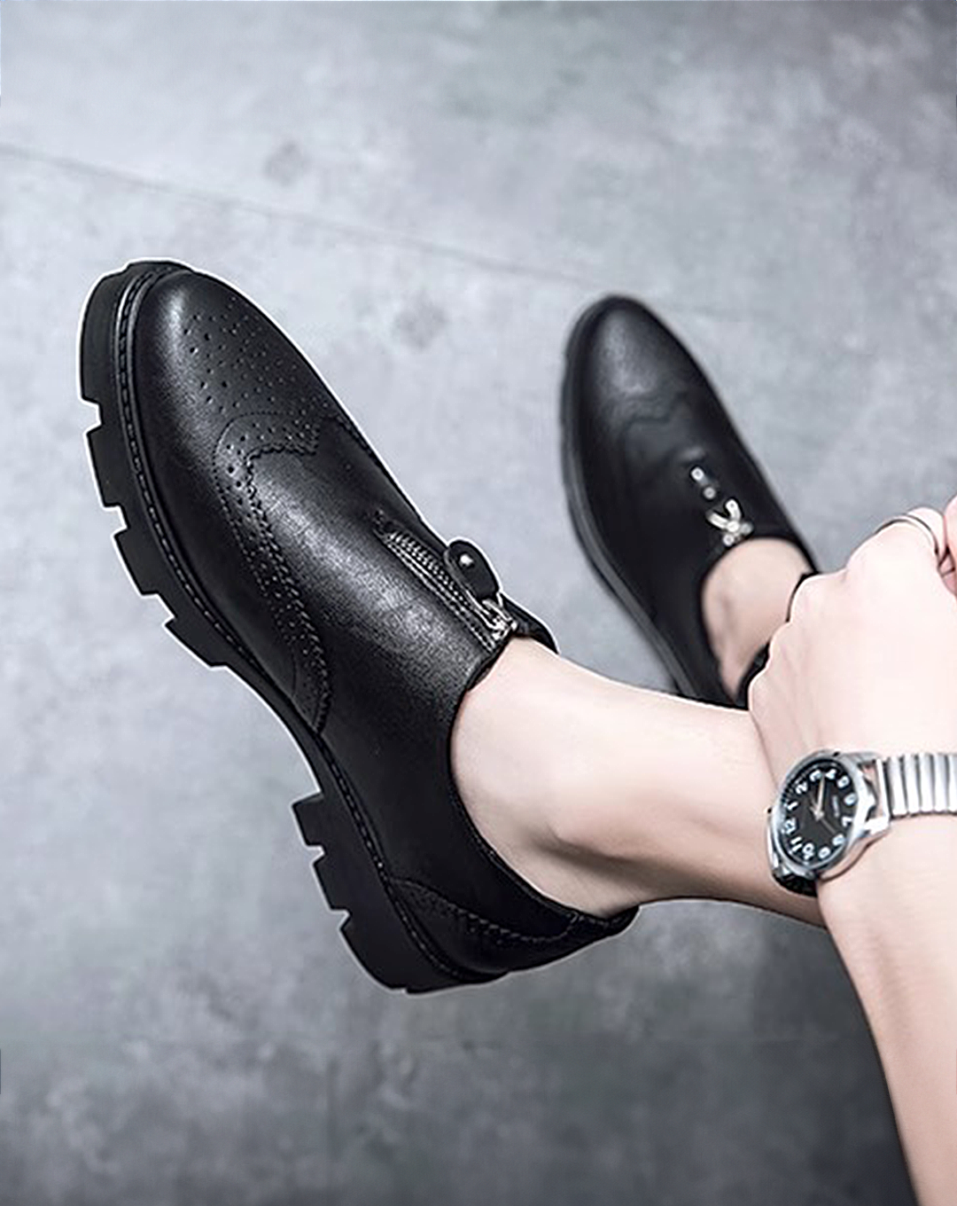 ♂Zip-Up Platform Shoes