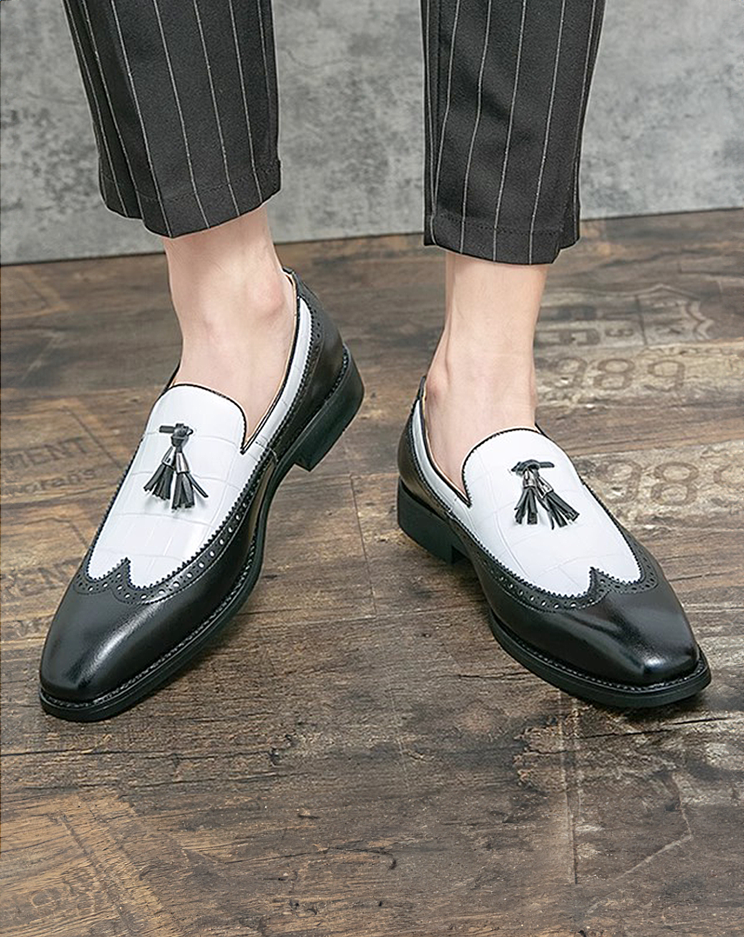 ♂Two-Tone Tassel Shoes
