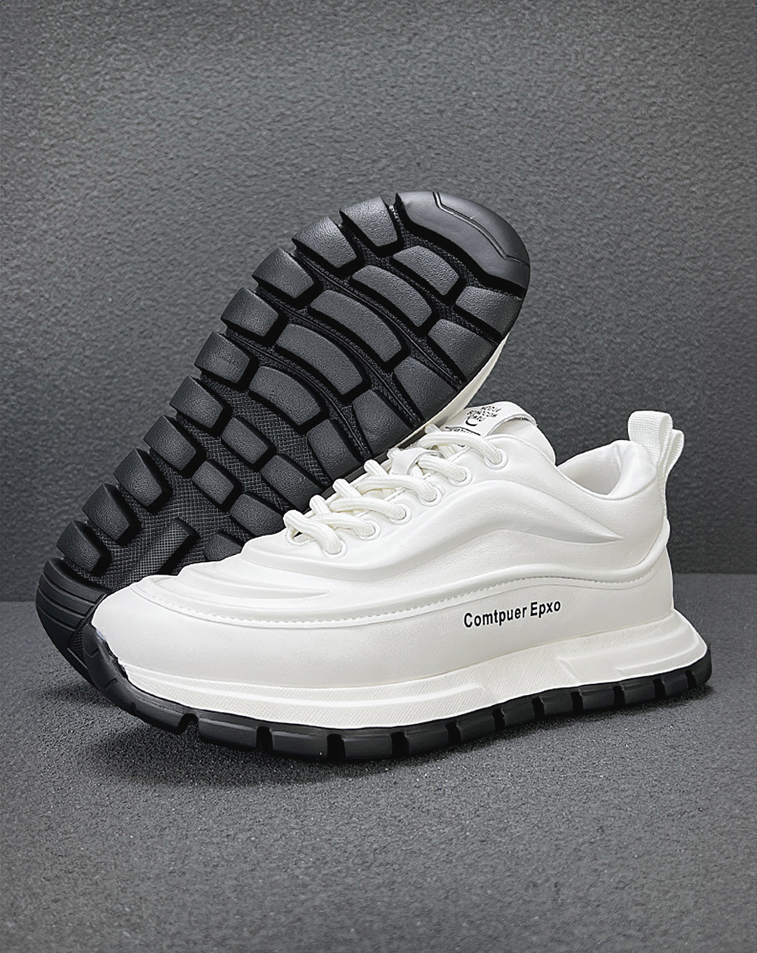 ♂♀本革/Point Text Logo Leather Sneakers