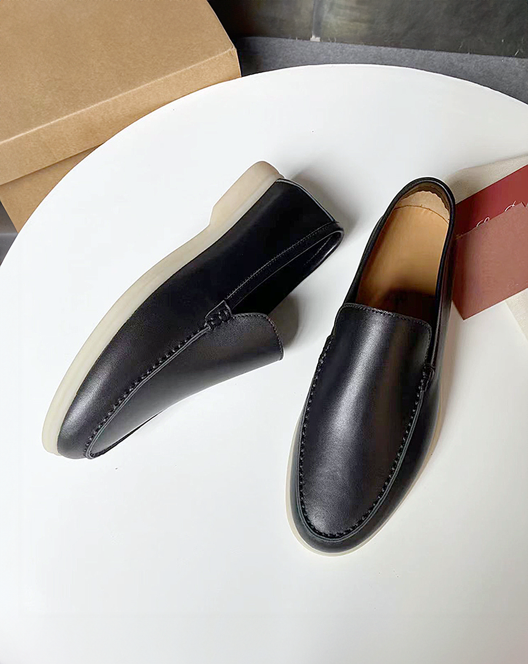 ♂♀本革/Simple Flat Loafers