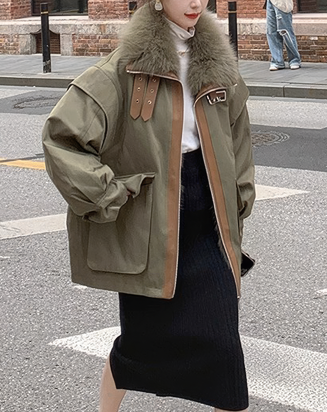 ♀Fur Collar Volume Jacket