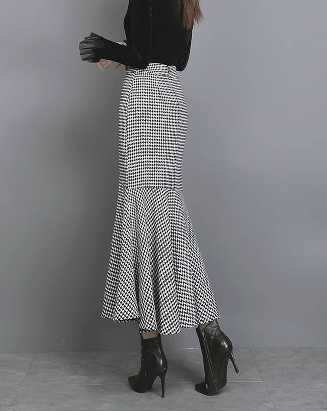 ♀Houndstooth Mermaid Skirt