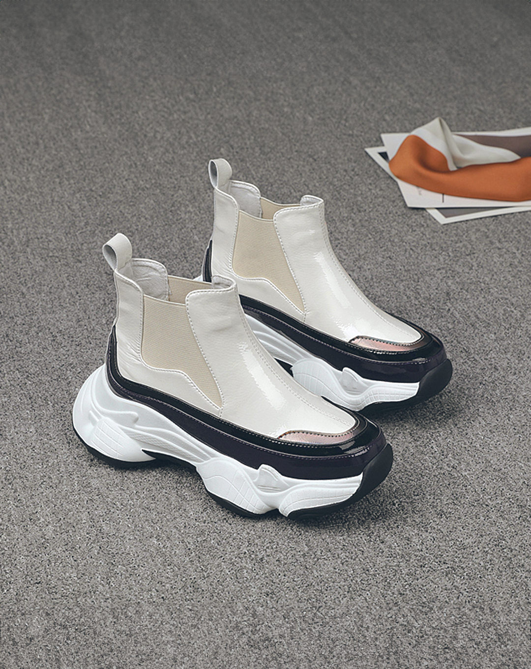 ♀本革/Side Gore Dad Shoes