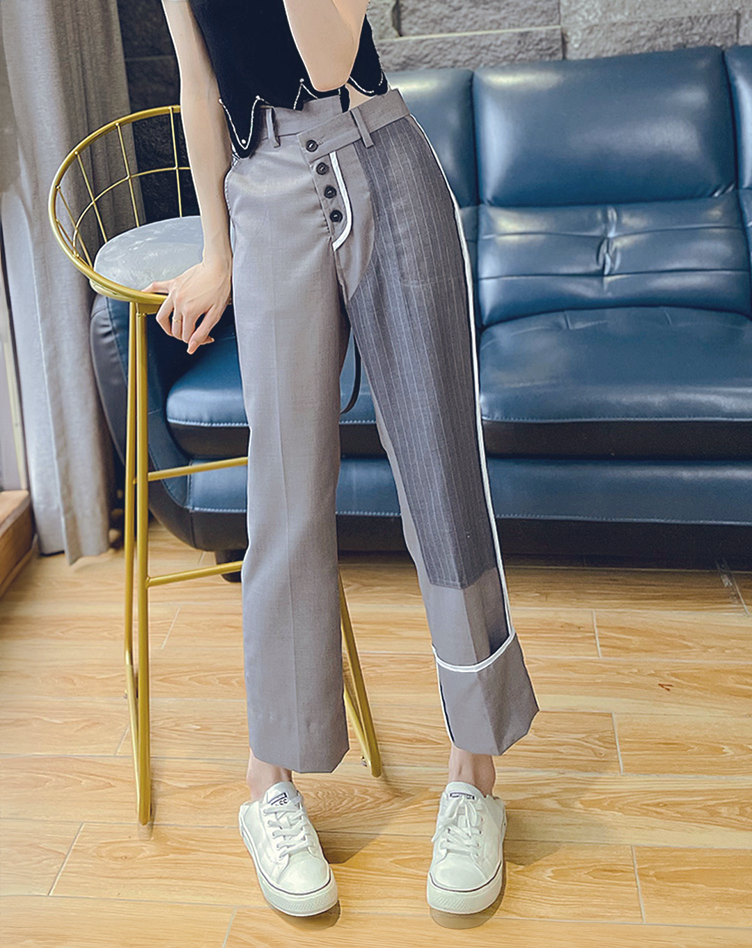 ♀Asymmetric Switching Pants