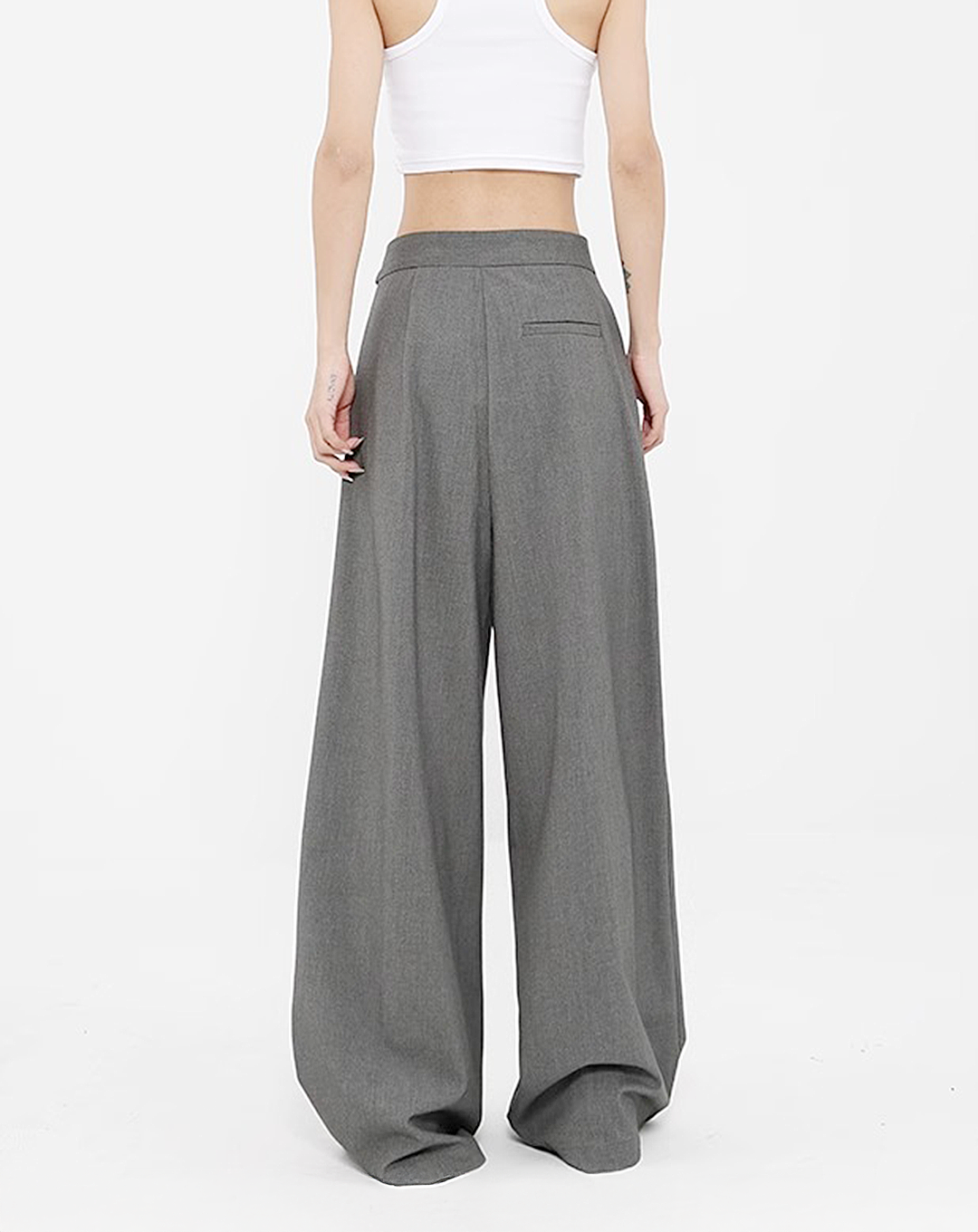 ♀Draped Wide Pants