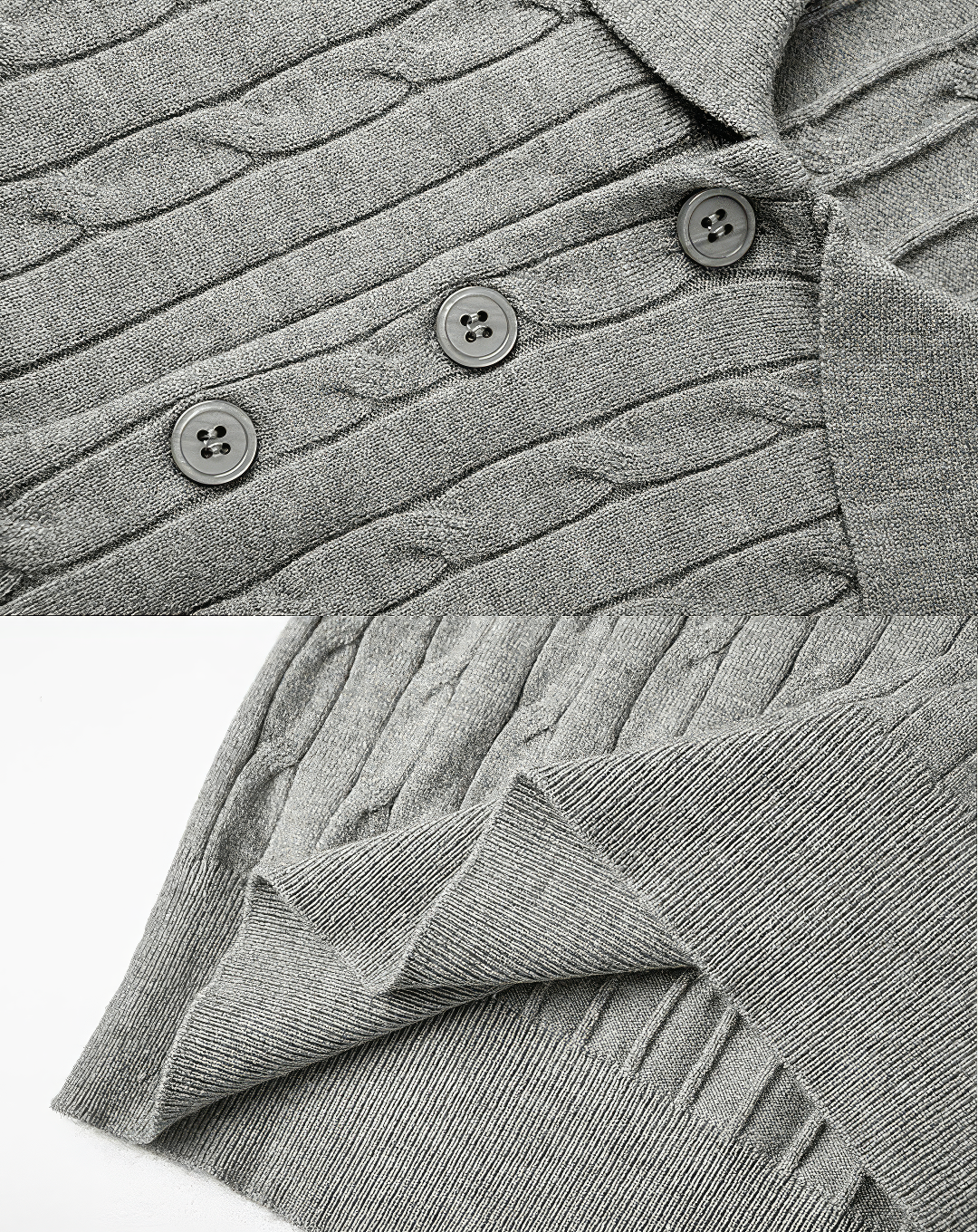 ♂Cable Knit Polo Shirt
