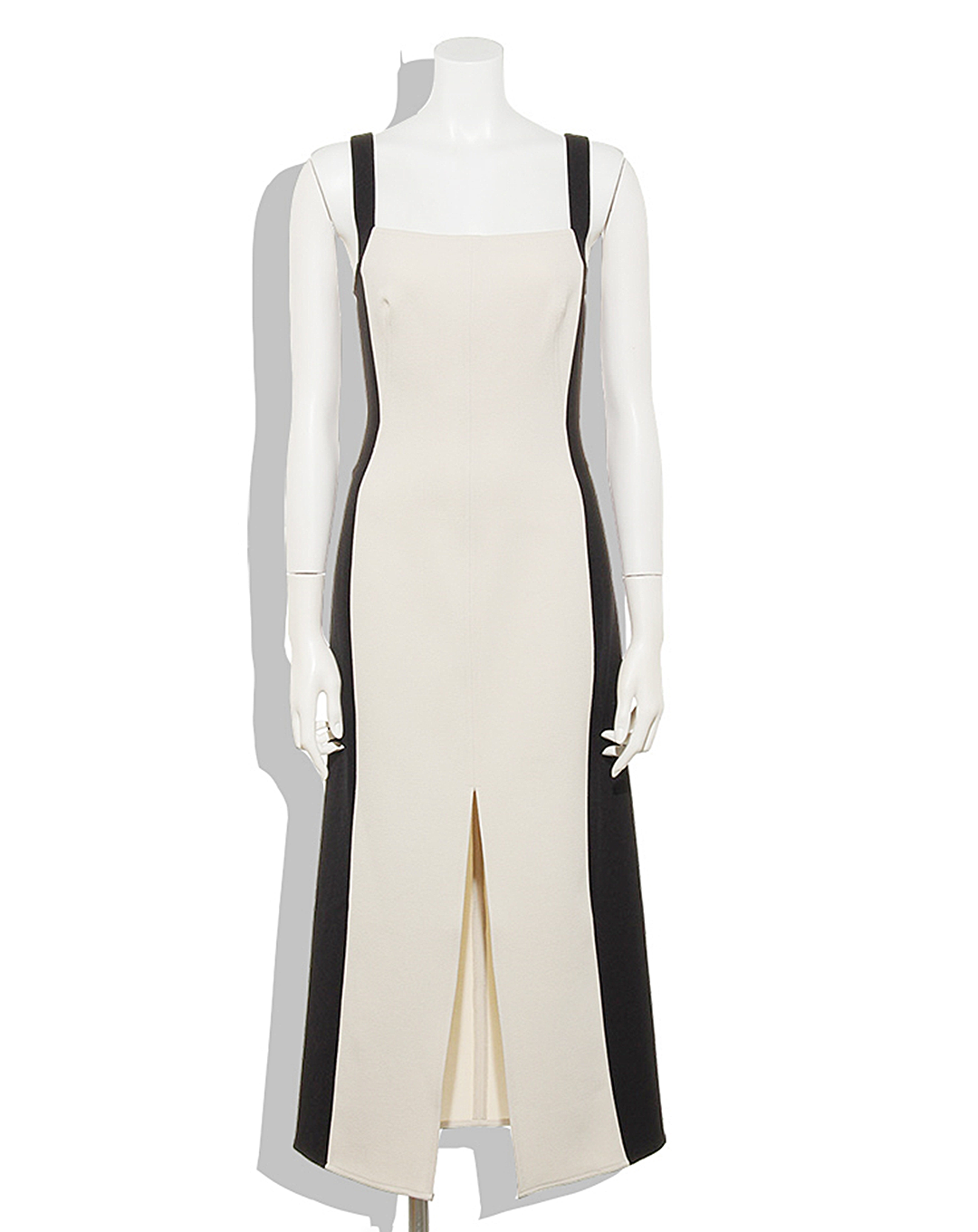 ♀Contrast Color Center Slit Dress