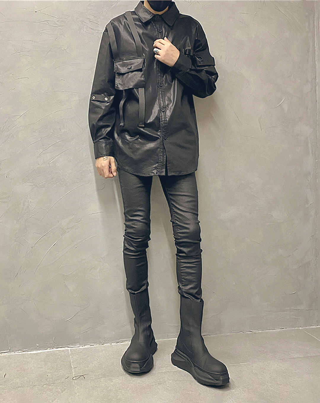♂Glossy Military Shirt