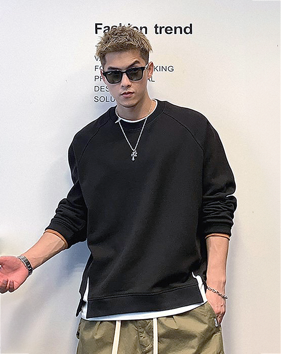 ♂Simple Slit Sweatshirt