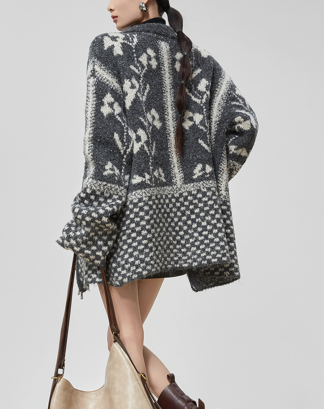 ♀Zip Up Knit Jacket