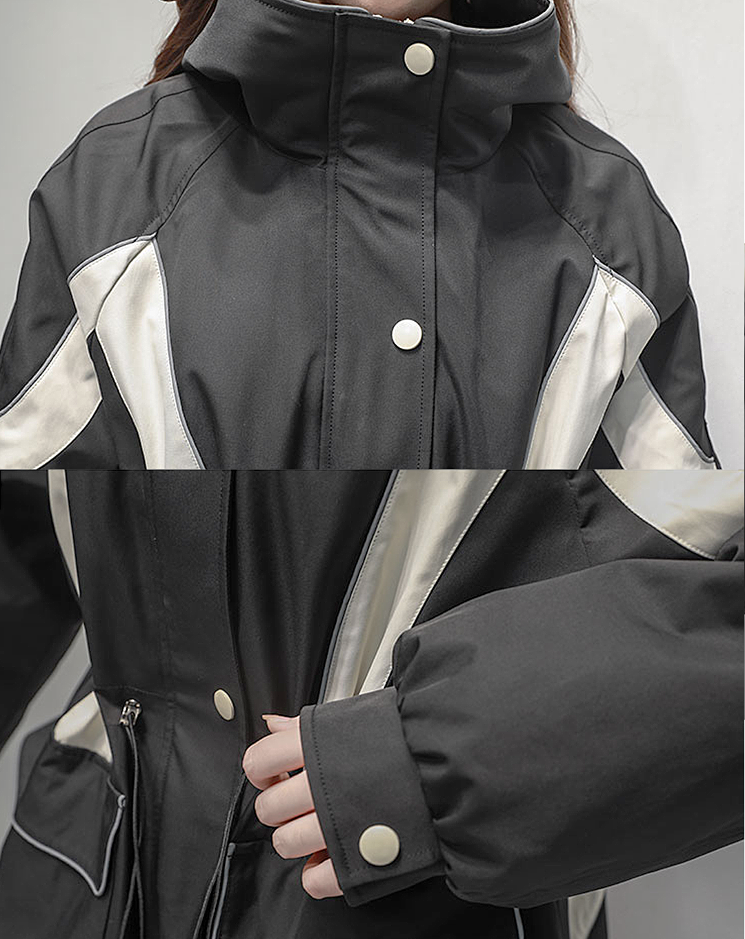 ♀Curve Line Hooded Jacket