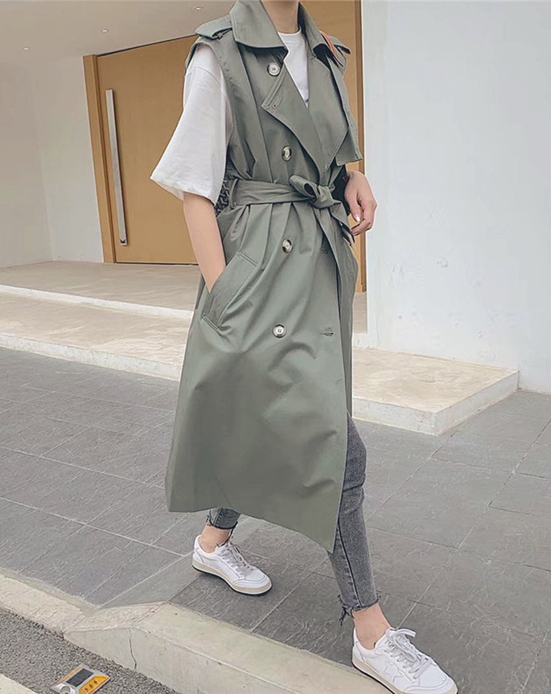 ♀Trench Style Gilet