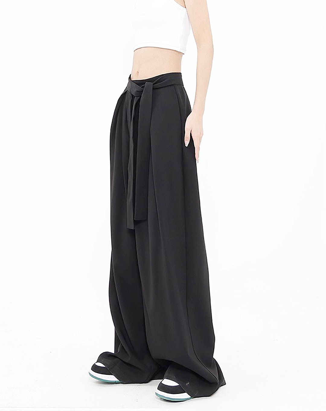 ♀Draped Wide Pants