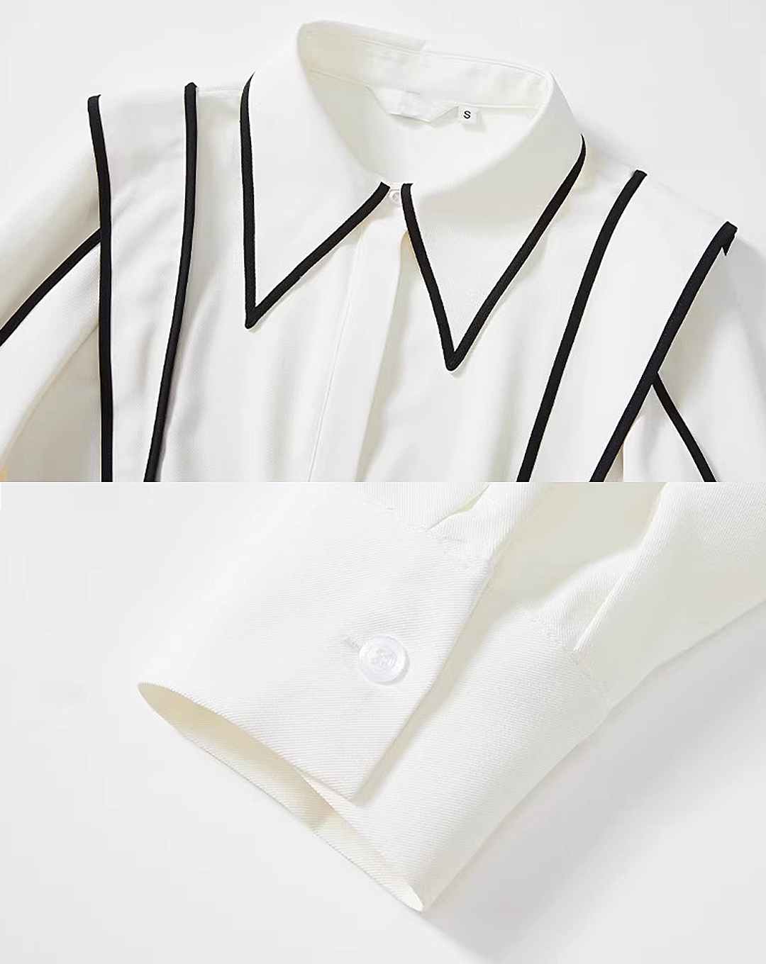 ♀Contrast Piping Collar Shirt