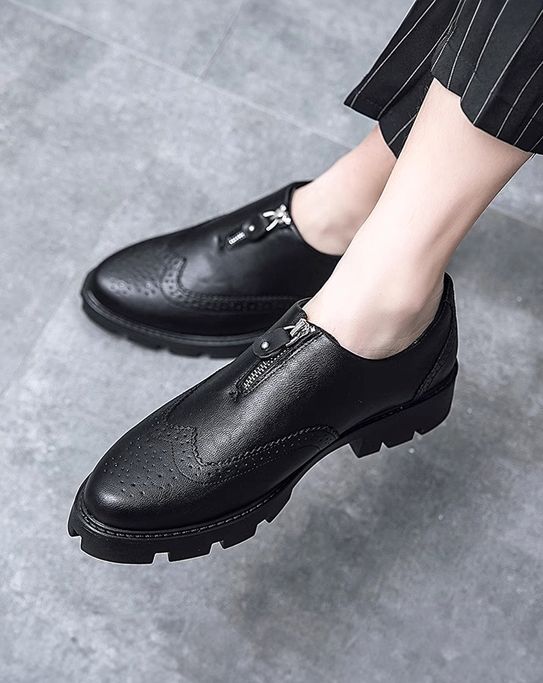 ♂Zip-Up Platform Shoes