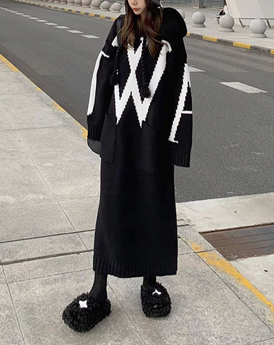 ♀Big Logo Long Hoodie