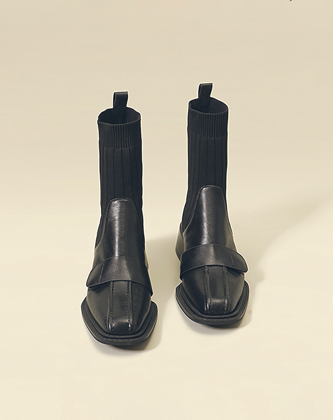 ♀本革/Low Heel Sock Boots