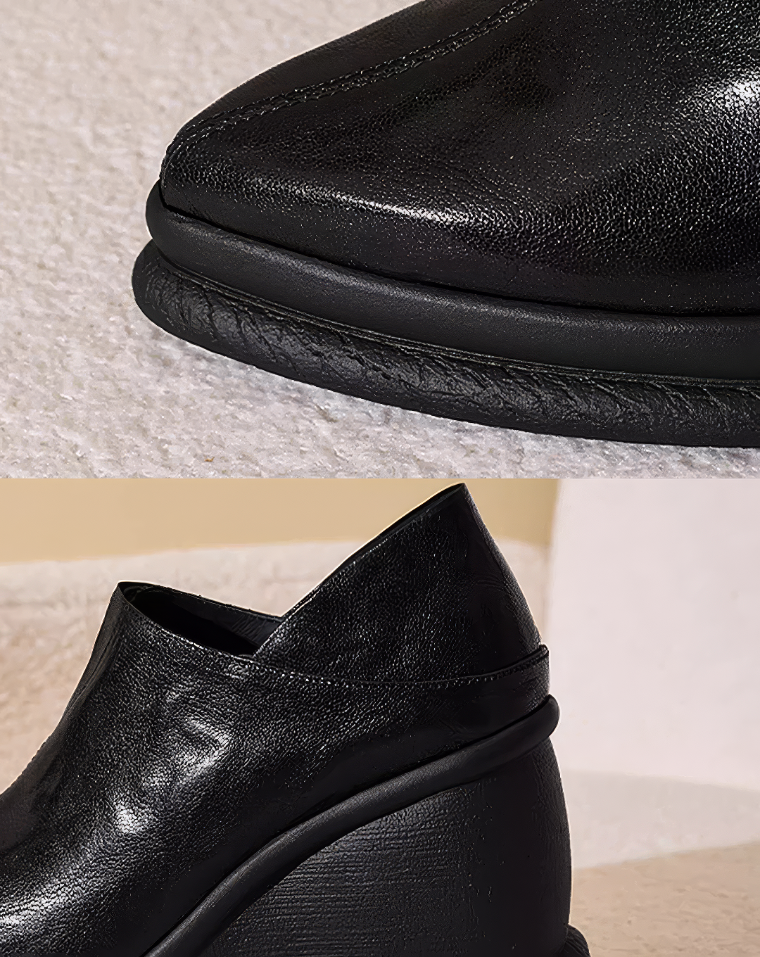 ♀本革/Pointed Toe Wedge Shoes