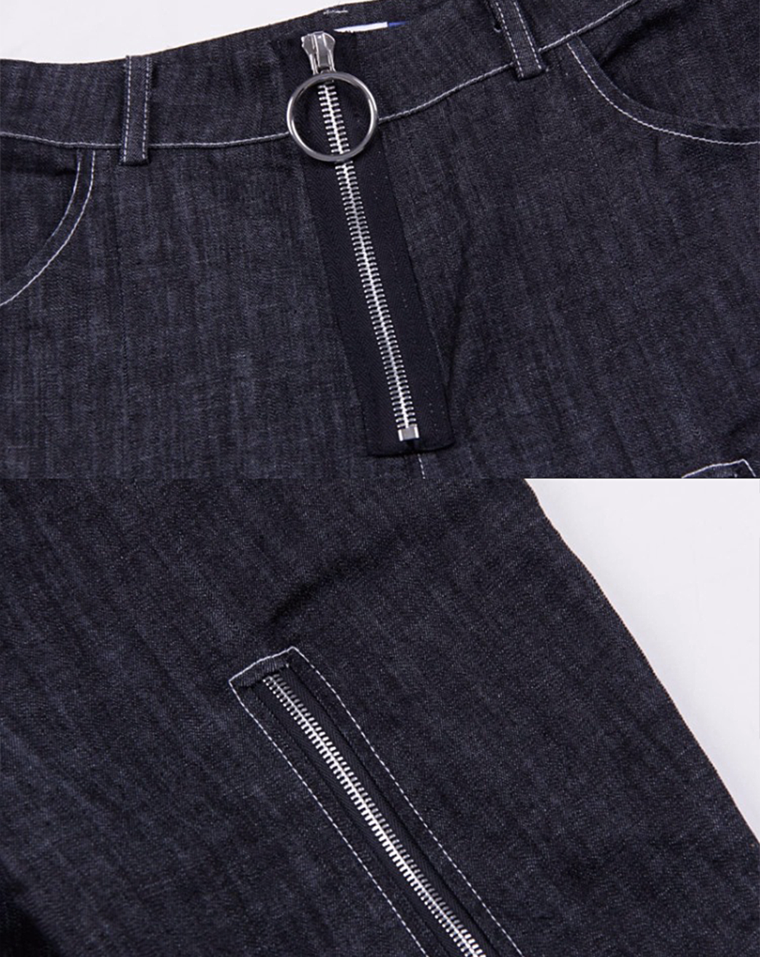 ♂Zip Design Cut-Off Pants