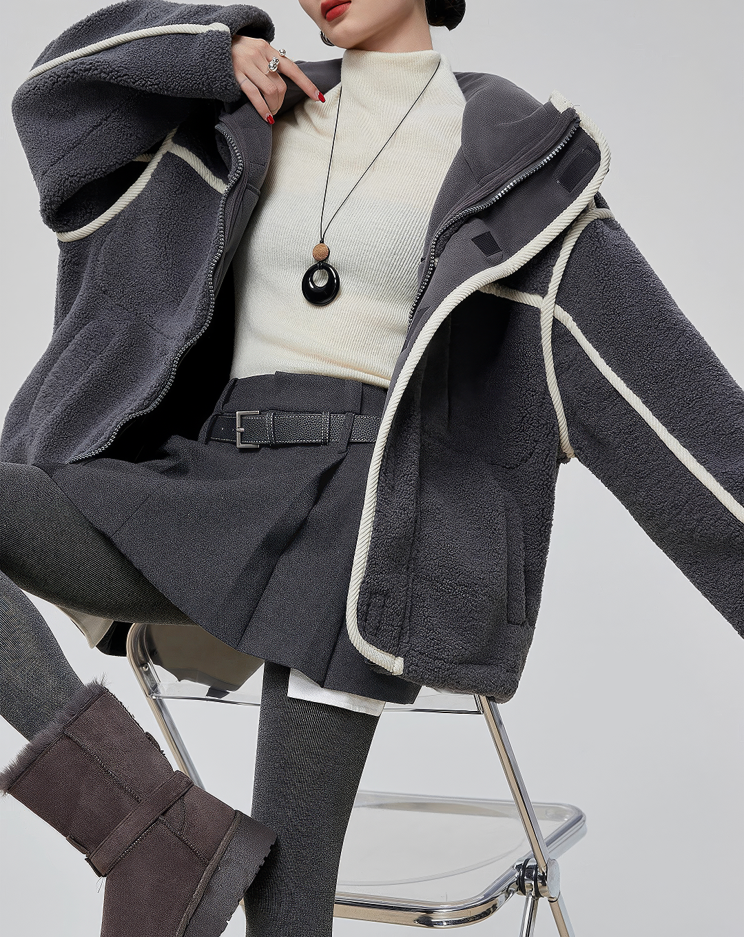 ♀Fluffy Fleece Blouson