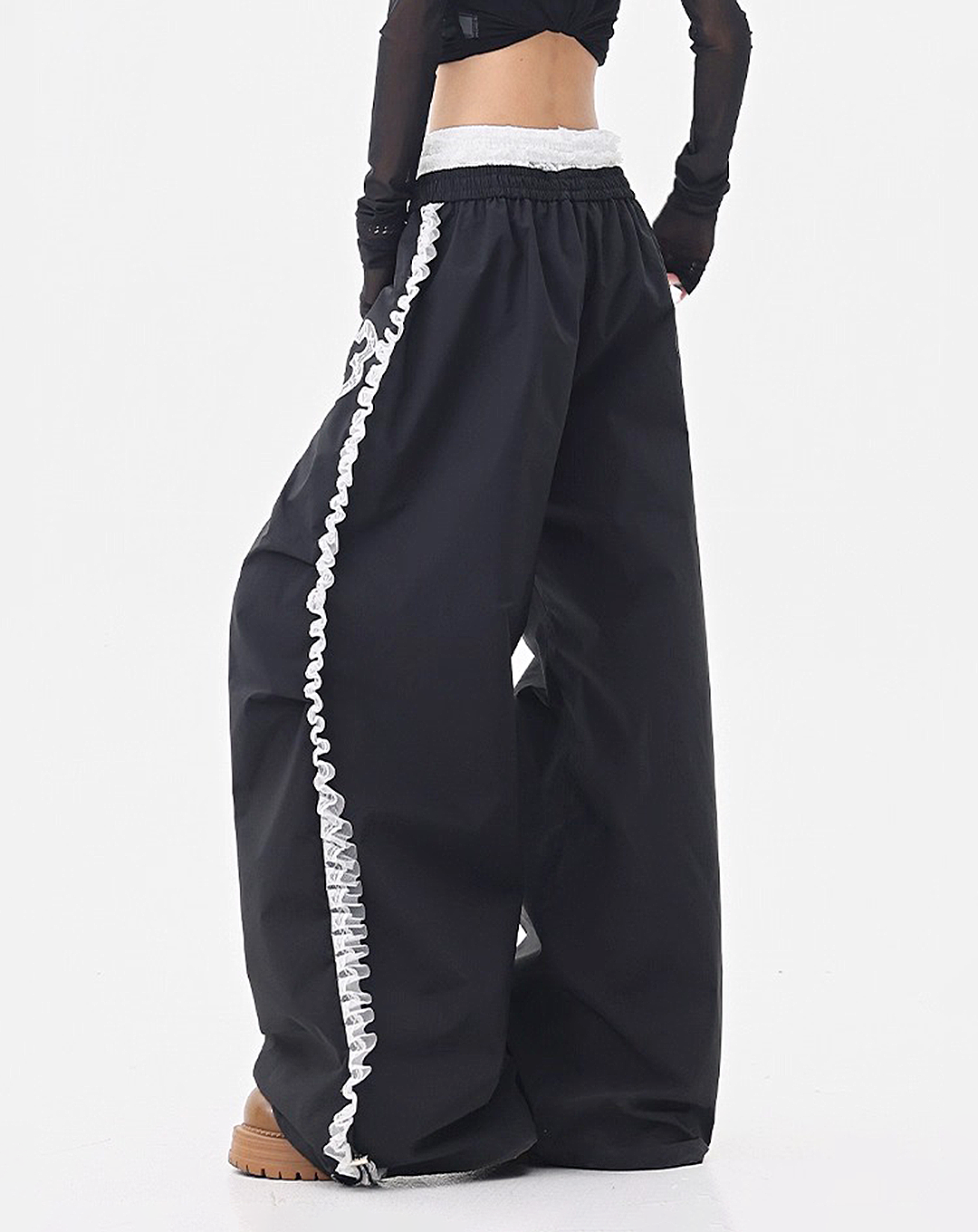 ♀Lace Trim Sporty Pants