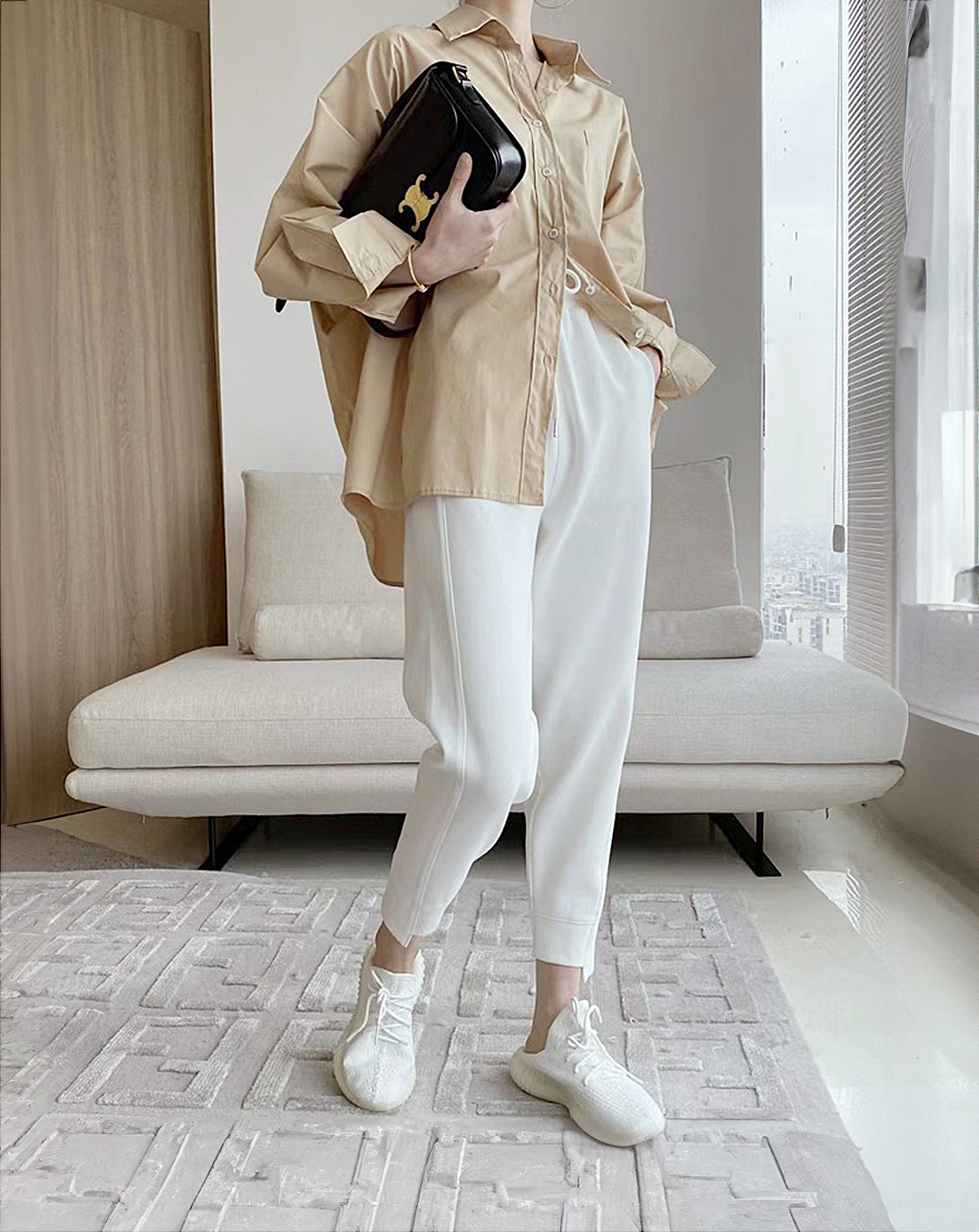 ♀Drawstring Cropped Pants