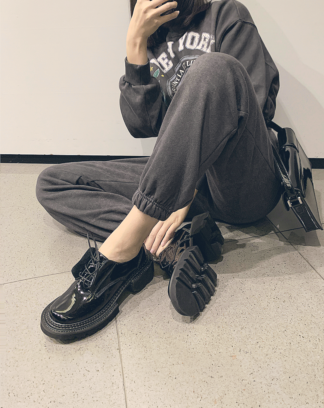 ♂♀本革/Stitch Design Leather Shoes