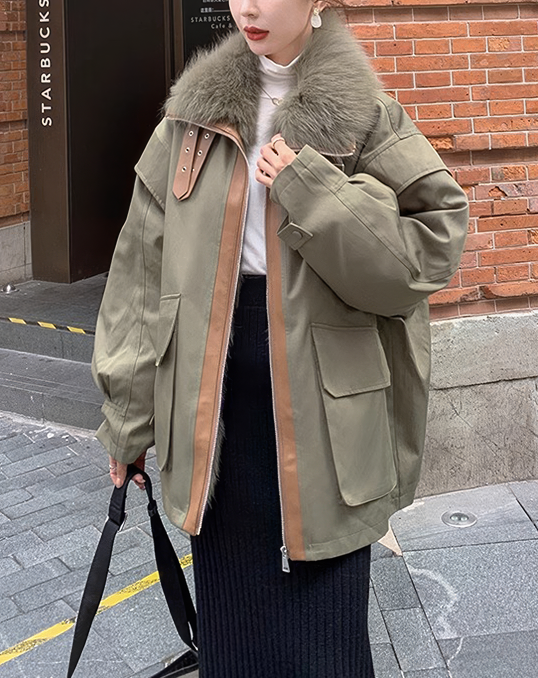 ♀Fur Collar Volume Jacket
