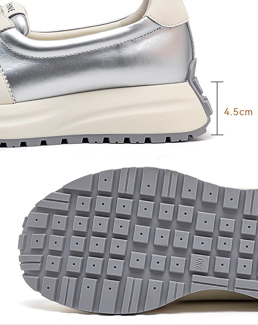 ♀Metallic Line Sneakers