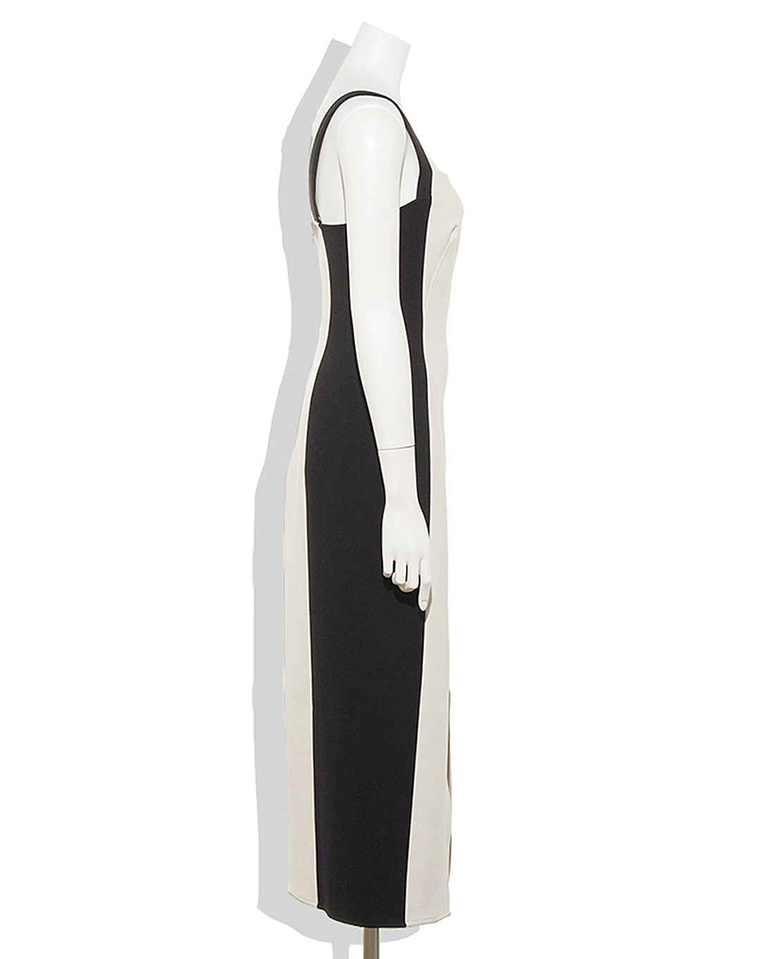 ♀Contrast Color Center Slit Dress
