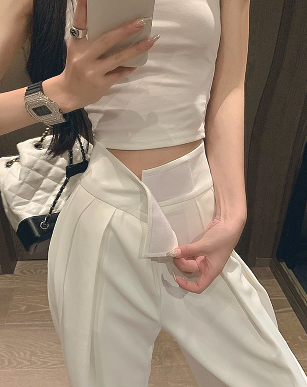 ♀High Waist Velcro Pants