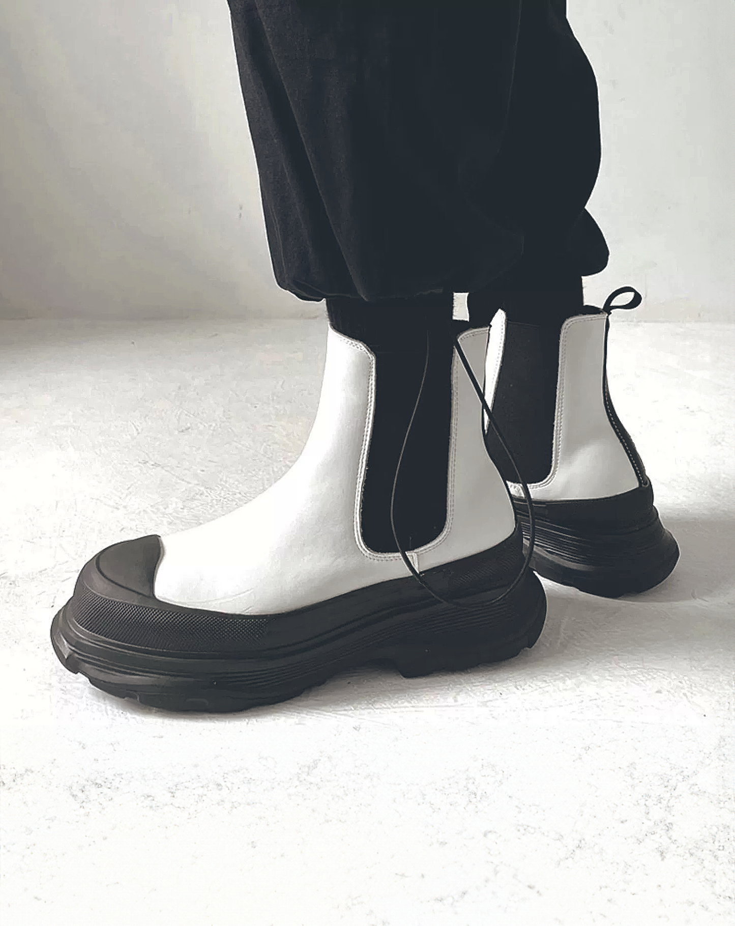 ♂♀Platform Leather Chelsea Boots