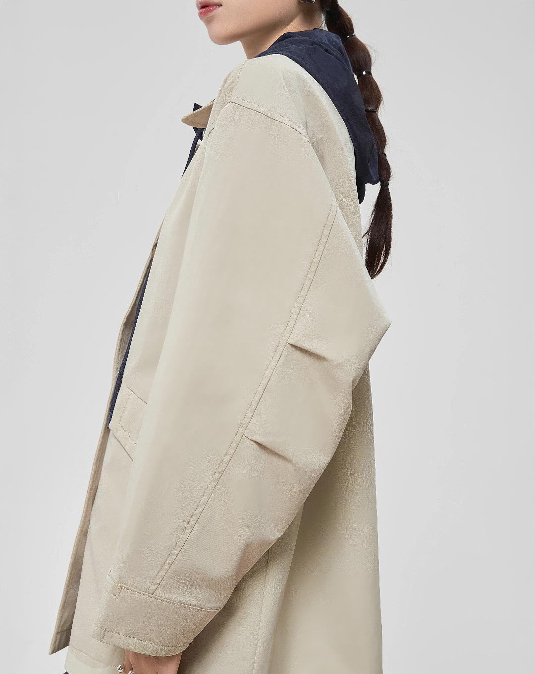 ♀Drawstring Hooded Field Jacket