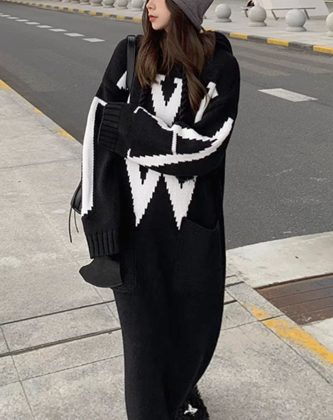 ♀Big Logo Long Hoodie