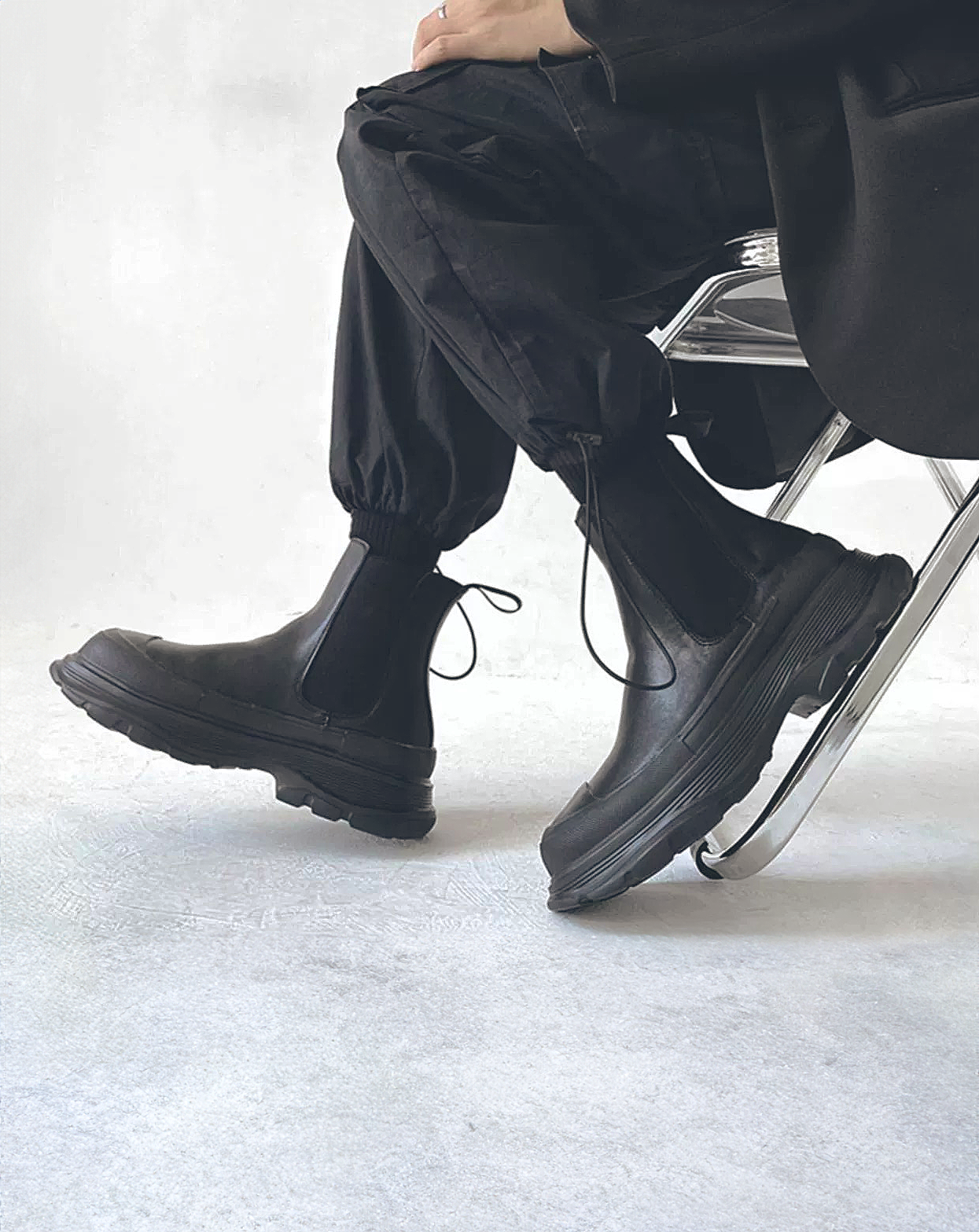 ♂♀Platform Leather Chelsea Boots