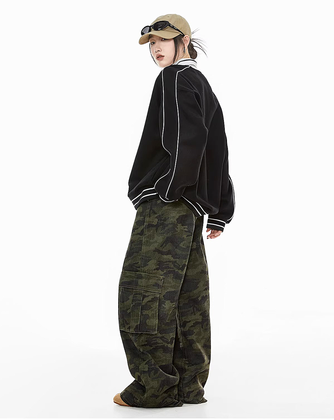 ♀Polo Collar Sweatshirt