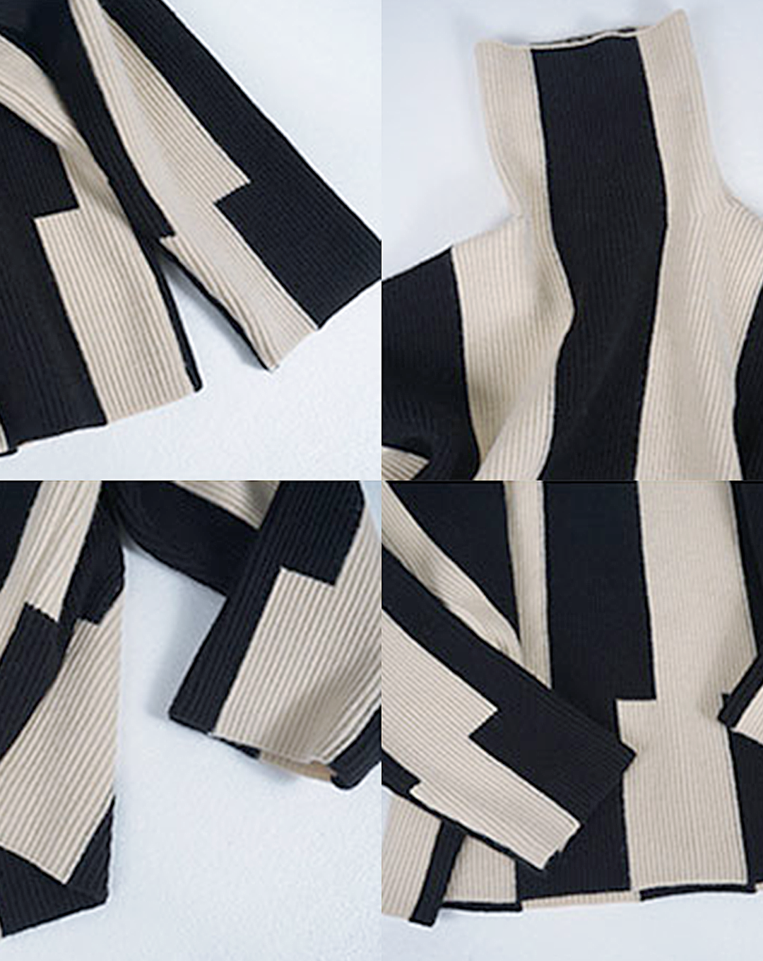 ♀Monochrome Striped Knit