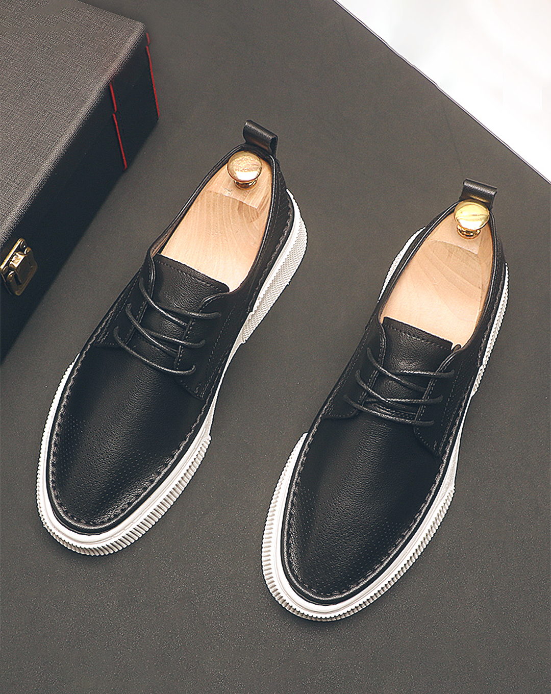 ♂♀Platform Mesh Leather Shoes