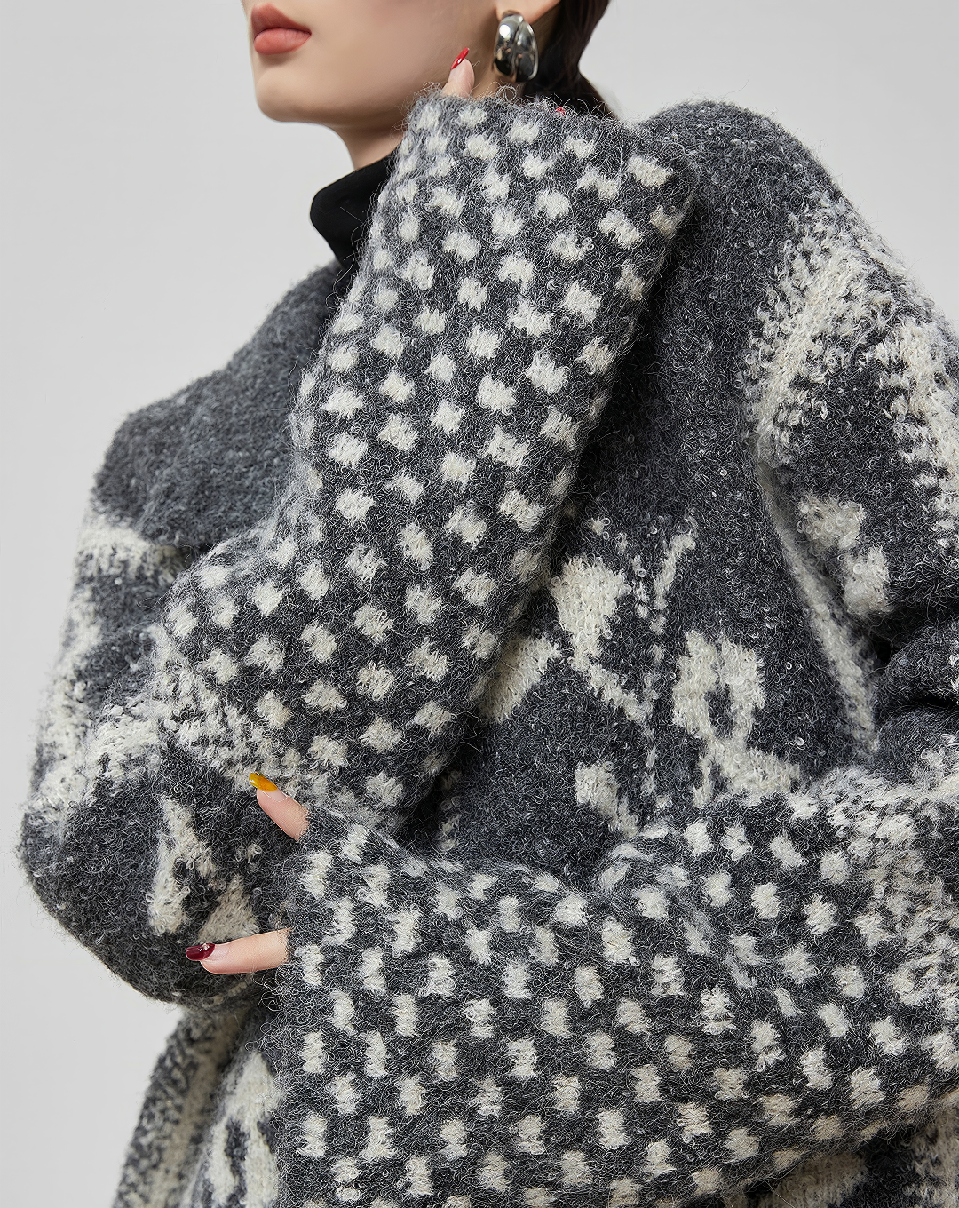 ♀Zip Up Knit Jacket