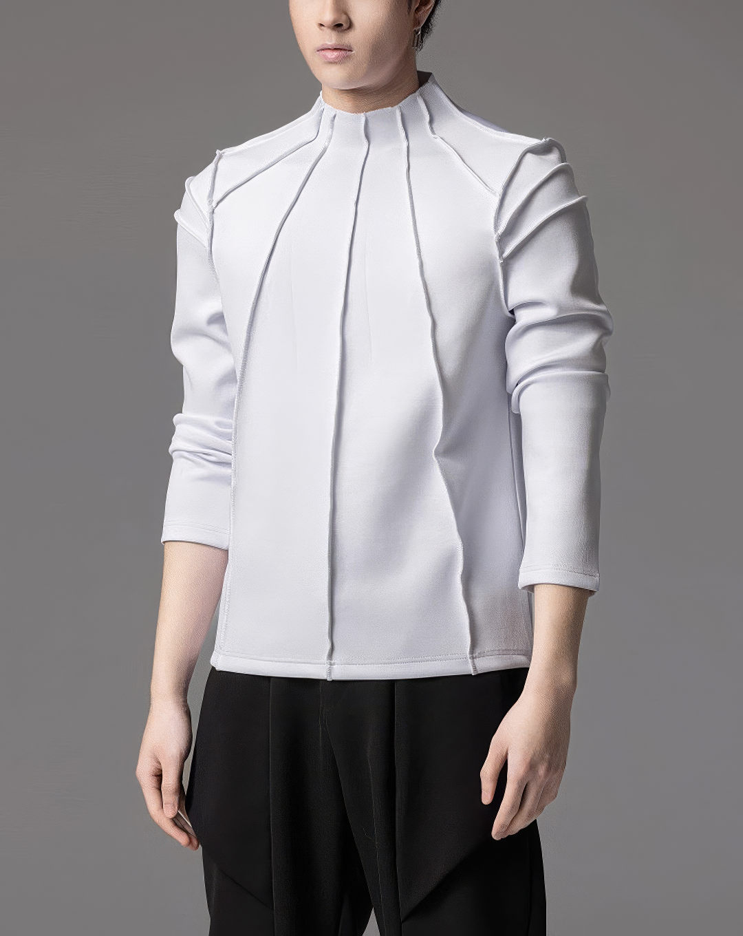 ♂Sharp Line High Neck Shirt