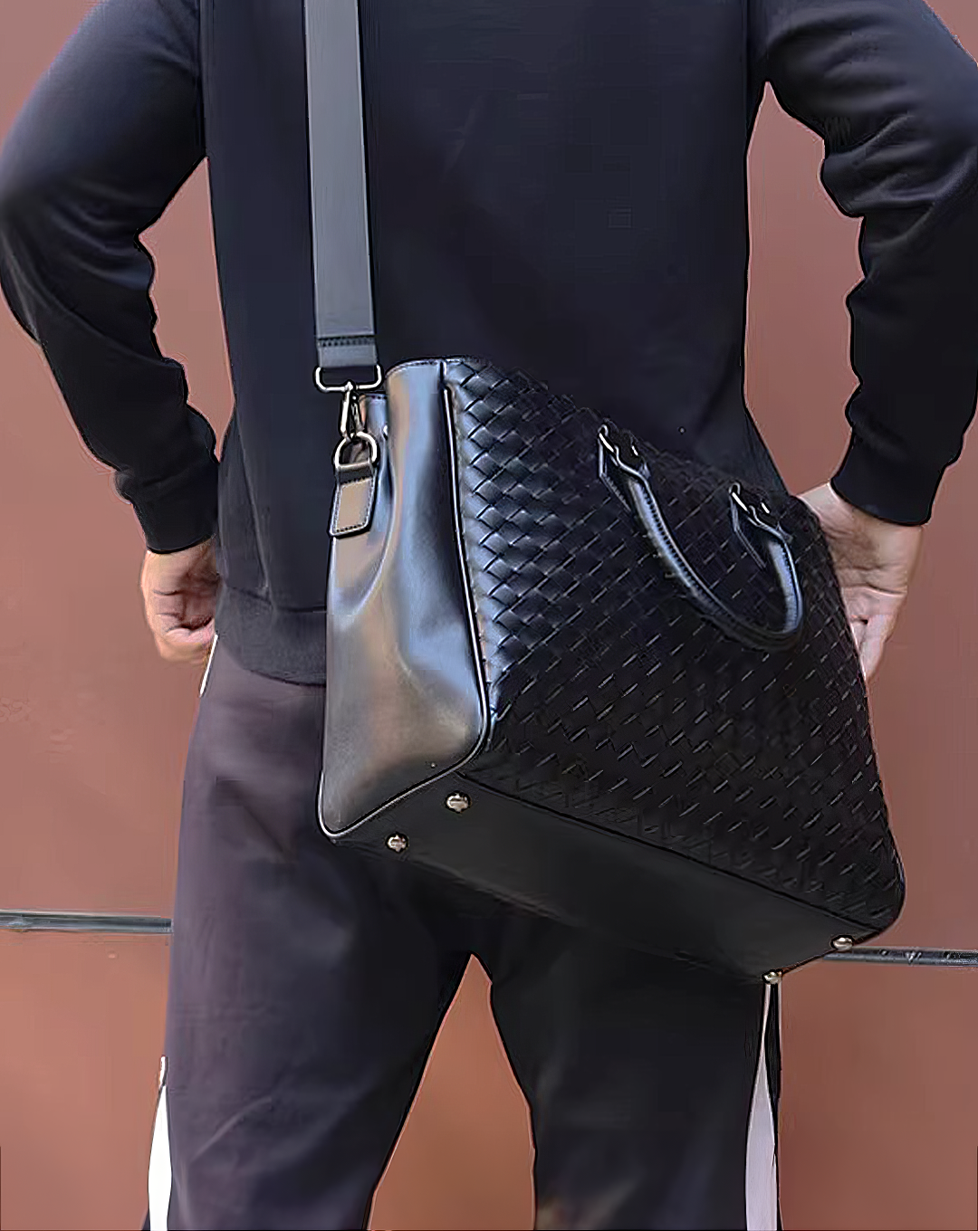 ♂本革/Woven Leather Bag