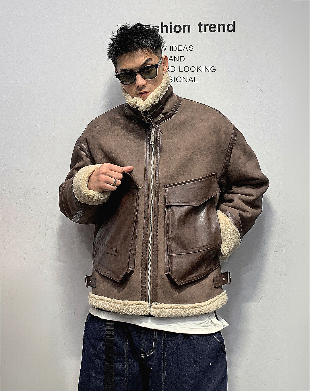 ♂Stand Neck Boa Jacket