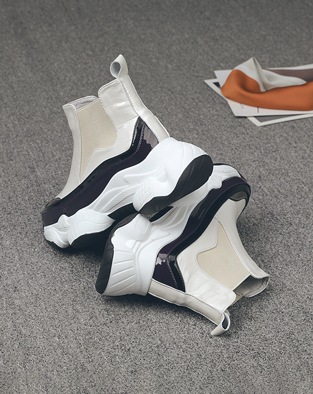 ♀本革/Side Gore Dad Shoes